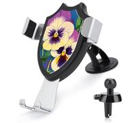 LMHLDSC Rotation Car Phone Mount Pansy Perfection Print Phone Holder for Car Dashboard Windshield Vent for All Phones, iPhone, Samsung