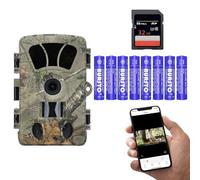 LMHOME 5K 60MP Wildlife Camera with Mobile Phone App, WiFi & Bluetooth, Night Vision & Motion Sensor, IP66 Waterproof, 32GB SD Card and 8x AA Batteries - Perfect for Hunting, Wildlife Watching and