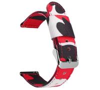 LMINGZE Camo Nylon Watch Strap 20mm 22mm 24mm Canvas Quick Release Watch Band Men Women Universal Sport Watchband(Red camo 01_18mm)