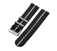 LMINGZE Canvas Watch Band 20mm 22mm Quick Release Replacement Bracelet Men Women Universal Sport Strap(Black Beige,20mm)