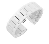 LMINGZE Ceramic Watch Strap 20mm 22mm 24mm Bracelet Quick Release Stainless Steel Watch Bands Universal Adjustable(A white,22mm)