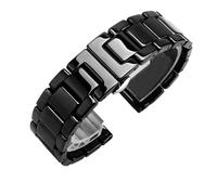 LMINGZE Ceramic Watch Strap 20mm 22mm 24mm Bracelet Quick Release Stainless Steel Watch Bands Universal Adjustable(A black,22mm)