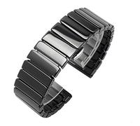 LMINGZE Ceramic Watch Strap Universal Replacement Watch Bands 20mm 22mm 24mm Quick Release Metal Watch Band(Black,20mm)