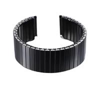 LMINGZE Elastic Stretch Strap 20mm 22mm Stainless Steel Watch Band Metal Bracelet Expansion Wristband Replacement Belt(Black,22MM_L)