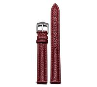 LMINGZE Genuine Leather Watch Band 18mm 20mm 22mm 24mm Universal Watch Strap Rose Gold Stainless Steel Buckle(Red S,20mm)