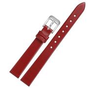 LMINGZE Ladies Leather Watch Band 10mm 12mm 14mm 16mm Small Size Exquisite Universal Watch Strap Golden Stainless Steel Buckle(Red S,12mm)