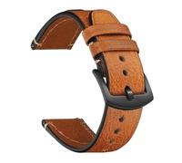 LMINGZE Leather Watch Band Quick Release Wristband 20mm 22mm 24mm Handmade Stitching Retro Watch Strap(LightBown-Black_24mm)