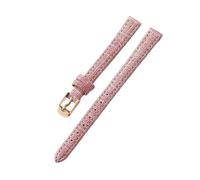 LMINGZE Leather Watch Strap 10mm 12mm 14mm Canvas Watch Band Retro Universal Replacement Wristband(Pink RG,16mm)