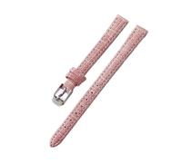 LMINGZE Leather Watch Strap 10mm 12mm 14mm Canvas Watch Band Retro Universal Replacement Wristband(Pink S,12mm)