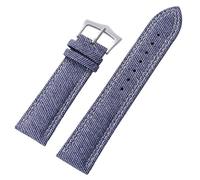 LMINGZE Leather Watch Strap 18mm 20mm 22mm Canvas Watch Band Retro Universal Replacement Wristband(Blue,20mm)