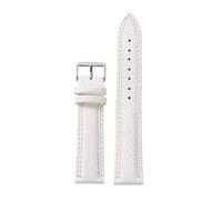 LMINGZE Leather Watch Strap 18mm 20mm 22mm Retro Crack Design Watch Band Universal Replacement Wristband(White,18mm)