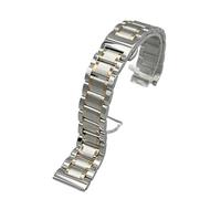LMINGZE Metal Replacement Wrist Bracelet Stainless Steel Watch Bands(Silver rose gold,26mm)