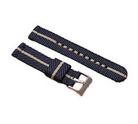 LMINGZE Nylon Braided Watch Straps With 18mm 20mm And 22mm Quick-release Interfaces Are Universal(Blue spelled with yellow line,18mm)