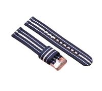 LMINGZE Nylon Braided Watch Straps With 18mm 20mm And 22mm Quick-release Interfaces Are Universal(Blue with white line,18mm)