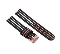 LMINGZE Nylon Braided Watch Straps With 18mm 20mm And 22mm Quick-release Interfaces Are Universal(Black with orange line,18mm)