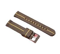 LMINGZE Nylon Braided Watch Straps With 18mm 20mm And 22mm Quick-release Interfaces Are Universal(Green with yellow line,18mm)