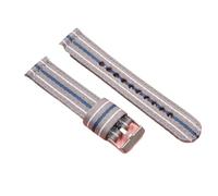 LMINGZE Nylon Braided Watch Straps With 18mm 20mm And 22mm Quick-release Interfaces Are Universal(Light gray with blue line,20mm)