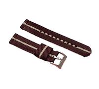 LMINGZE Nylon Braided Watch Straps With 18mm 20mm And 22mm Quick-release Interfaces Are Universal(Red and yellow line,20mm)