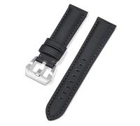 LMINGZE Nylon Leather Watch Strap 20mm 22mm 24mm Handmade Stitching Universal Replacement Watch Band(Black_22mm)