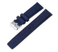 LMINGZE Nylon Leather Watch Strap 22mm Weave Quick Release Watch Band Stainless Steel Buckle Universal Bracelet(Blue)