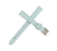 LMINGZE Nylon Watch Strap 8mm 10mm 12mm 14mm Women's Canvas Watch Band Small Size Universal Bracelet(Green-Silver,14mm)