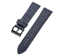 LMINGZE Nylon Watch Strap Universal Replacement 18mm 20mm 22mm Weave Bracelet Canvas Leather Watch Band(Blue-B,18mm)
