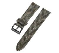 LMINGZE Nylon Watch Strap Universal Replacement 18mm 20mm 22mm Weave Bracelet Canvas Leather Watch Band(Green-B,20mm)