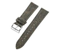 LMINGZE Nylon Watch Strap Universal Replacement 18mm 20mm 22mm Weave Bracelet Canvas Leather Watch Band(Green,20mm)