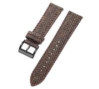 LMINGZE Nylon Watch Strap Universal Replacement 18mm 20mm 22mm Weave Bracelet Canvas Leather Watch Band(Brown-B,22mm)
