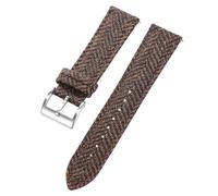 LMINGZE Nylon Watch Strap Universal Replacement 18mm 20mm 22mm Weave Bracelet Canvas Leather Watch Band(Brown,18mm)