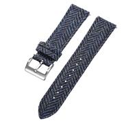 LMINGZE Nylon Watch Strap Universal Replacement 18mm 20mm 22mm Weave Bracelet Canvas Leather Watch Band(Blue,22mm)