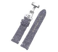 LMINGZE Nylon Watch Strap Universal Replacement 18mm 20mm 22mm Weave Bracelet Leather Watch Band Folding Buckle(Grey,22mm)