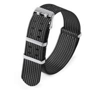 LMINGZE Nylon Watch Strap Universal Replacement 22mm 20mm Weave Retro Bracelet Canvas Watch Band(Black,22mm)