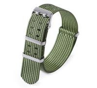 LMINGZE Nylon Watch Strap Universal Replacement 22mm 20mm Weave Retro Bracelet Canvas Watch Band(Green,22mm)
