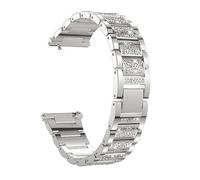 LMINGZE Quick Release Metal Watch Strap 18mm 20mm 22mm Stainless Steel Watchband Diamond-Encrusted Universal Bracelet(Silver,18mm)