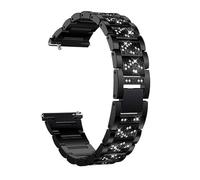 LMINGZE Quick Release Metal Watch Strap 18mm 20mm 22mm Stainless Steel Watchband Diamond-Encrusted Universal Bracelet(Black,18mm)