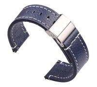 LMINGZE Retro Leather Watch Strap 18mm 20mm 22mm Stainless Steel Buckle Watch Band Universal Quick Release Wristband(Blue,22mm)
