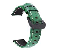 LMINGZE Retro Leather Watch Strap 20mm 22mm 24mm 26mm Black Stainless Steel Buckle Universal Replacement Watch Band(Green,22mm)