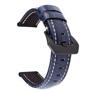 LMINGZE Retro Leather Watch Strap 20mm 22mm 24mm 26mm Black Stainless Steel Buckle Universal Replacement Watch Band(Blue,20mm)