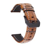 LMINGZE Retro Leather Watch Strap 20mm 22mm 24mm 26mm Black Stainless Steel Buckle Universal Replacement Watch Band(Brown,24mm)