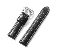 LMINGZE Retro Leather Watch Strap 20mm 22mm 24mm Stainless Steel Buckle Watch Band Universal Replacement Wristband(Black,20mm)