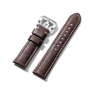 LMINGZE Retro Leather Watch Strap 20mm 22mm 24mm Stainless Steel Buckle Watch Band Universal Replacement Wristband(Dark Brown,20mm)