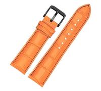 LMINGZE Retro Leather Watch Strap 22mm 23mm Stainless Steel Pin Buckle Folding Buckle Watch Band Universal Wristband(Orange A,23mm)