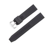 LMINGZE Rubber Watch Band 20mm 22mm 24mm Sports Silicone Strap Universal Quick Release Replacement Watchband Soft(Black,24MM_SILVER BUCKLE)