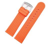 LMINGZE Rubber Watch Band 20mm 22mm Sports Silicone Strap Universal Quick Release Replacement Watchband Soft(Orange Silver_20mm)