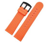 LMINGZE Rubber Watch Band 20mm 22mm Sports Silicone Strap Universal Quick Release Replacement Watchband Soft(Orange Black_20mm)