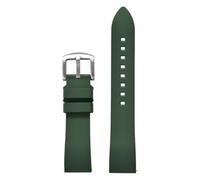 LMINGZE Rubber Watch Band 20mm 22mm Sports Strap Universal Quick Release Replacement Watchband Soft(Green Silver,23mm)