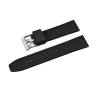 LMINGZE Rubber Watch Strap 20mm 22mm Sports Silicone Watch Band Universal Quick Release Replacement Bracelet(Black S,22mm)