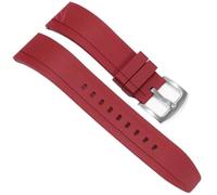 LMINGZE Silicone Men's Fashion Sports Watch Strap 20mm 22mm Universal Bracelet Replacement Watchband Accessories(Red-Steel-K2,20mm)
