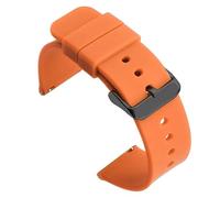 LMINGZE Silicone Men's Fashion Sports Watch Strap 20mm 22mm Universal Bracelet Replacement Watchband Accessories(Orange black buckle,18mm)